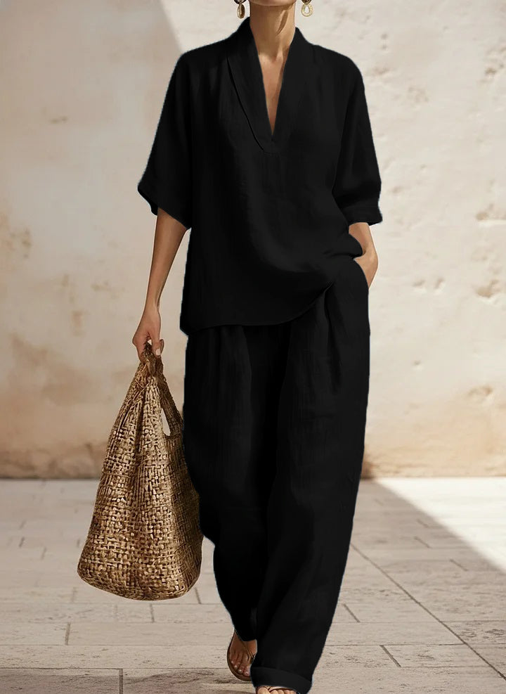 🎁New Arrivals🔥Women's Casual Cozy Minimalist Linen Two-piece Set