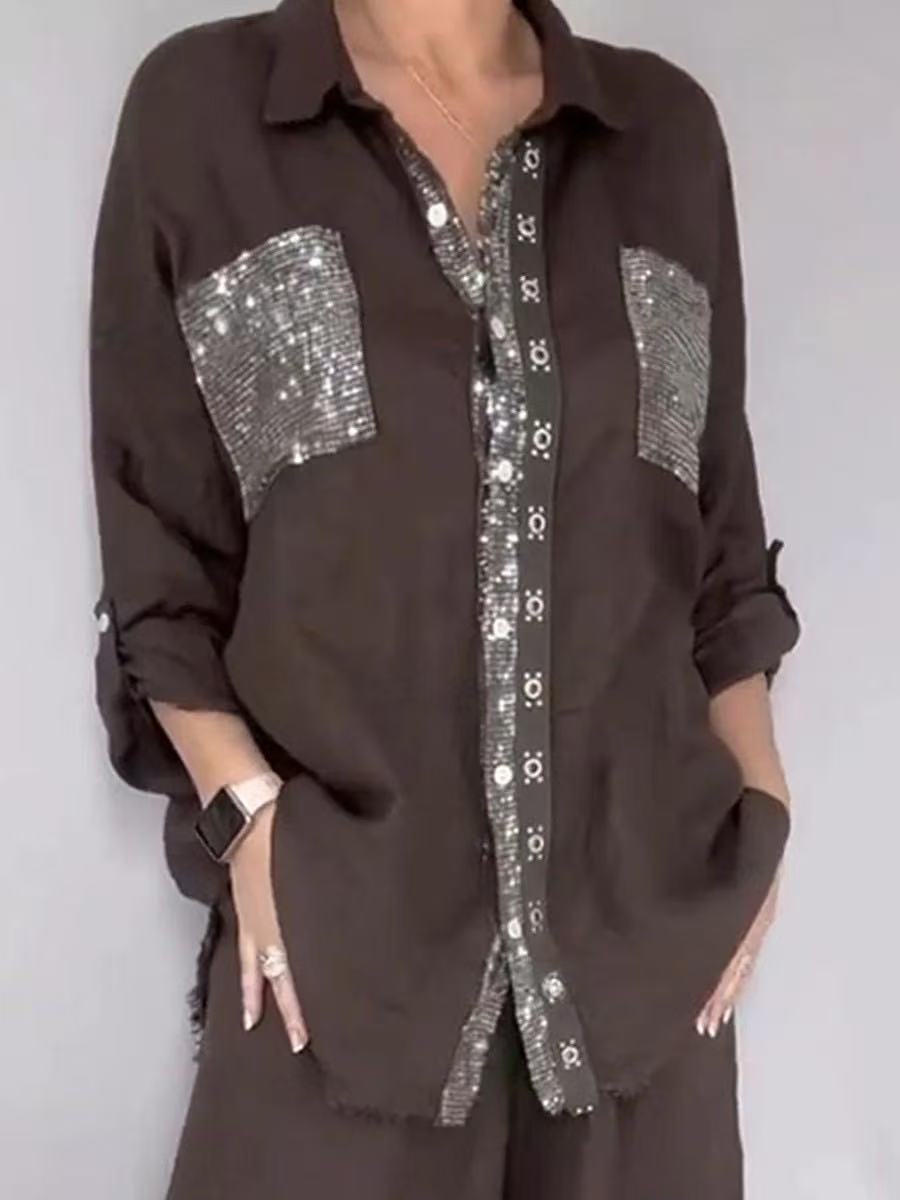🎁New Arrivals🔥Women's Silver-Gray Cotton-Linen Fashionable Casual Set