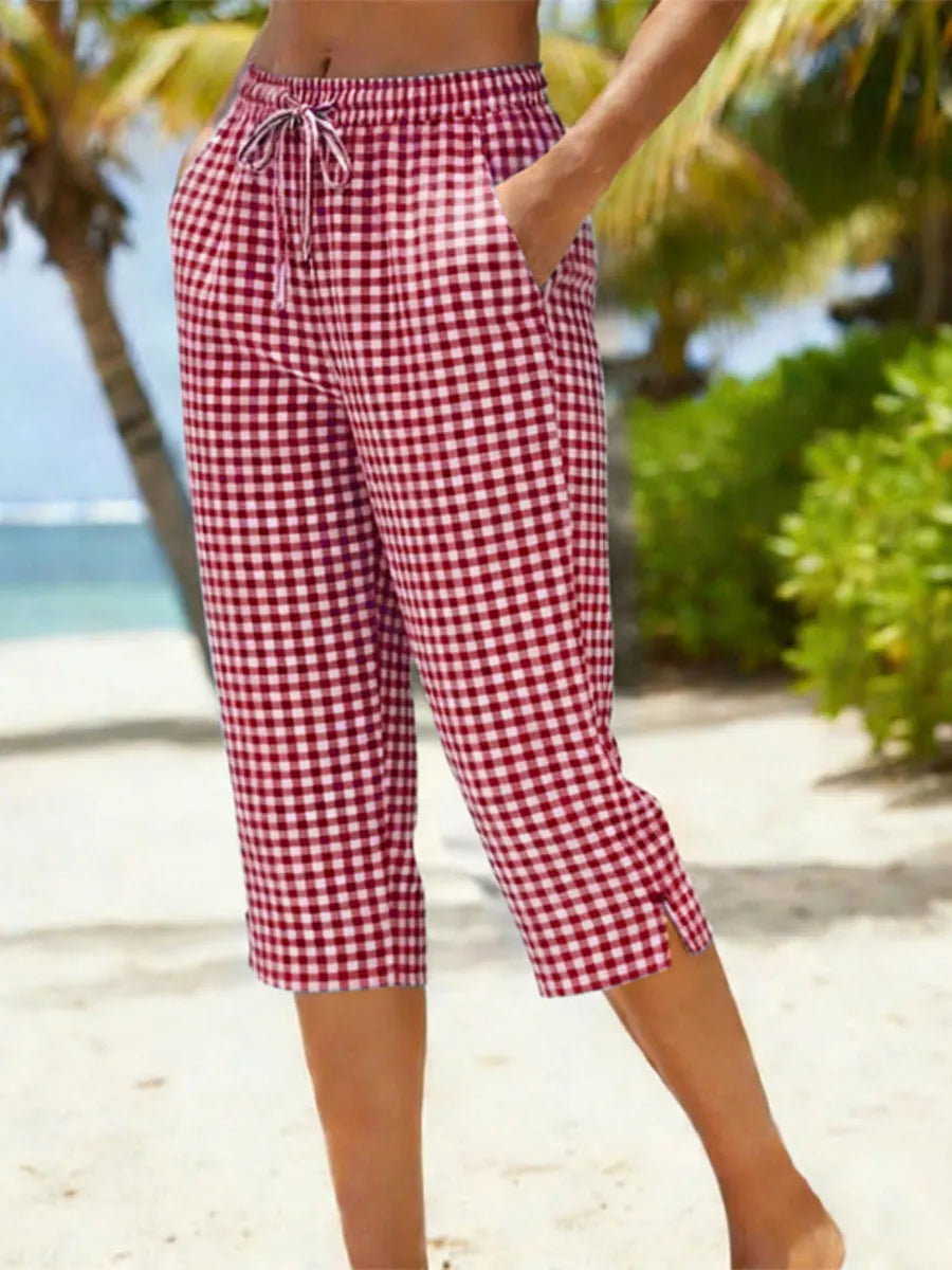 🎁New Arrivals🔥Women'S Summer Plaid Capri Pants
