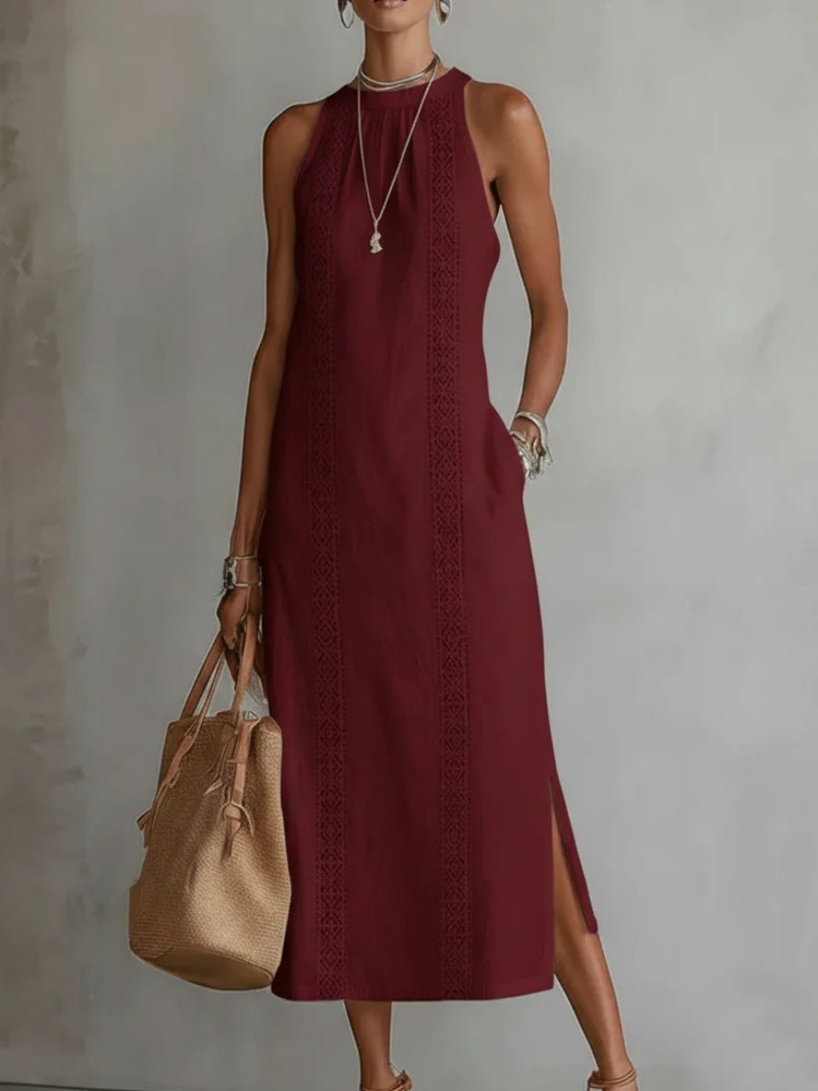 🎁New Arrivals🔥Sleeveless Midi Dress with Lace Details