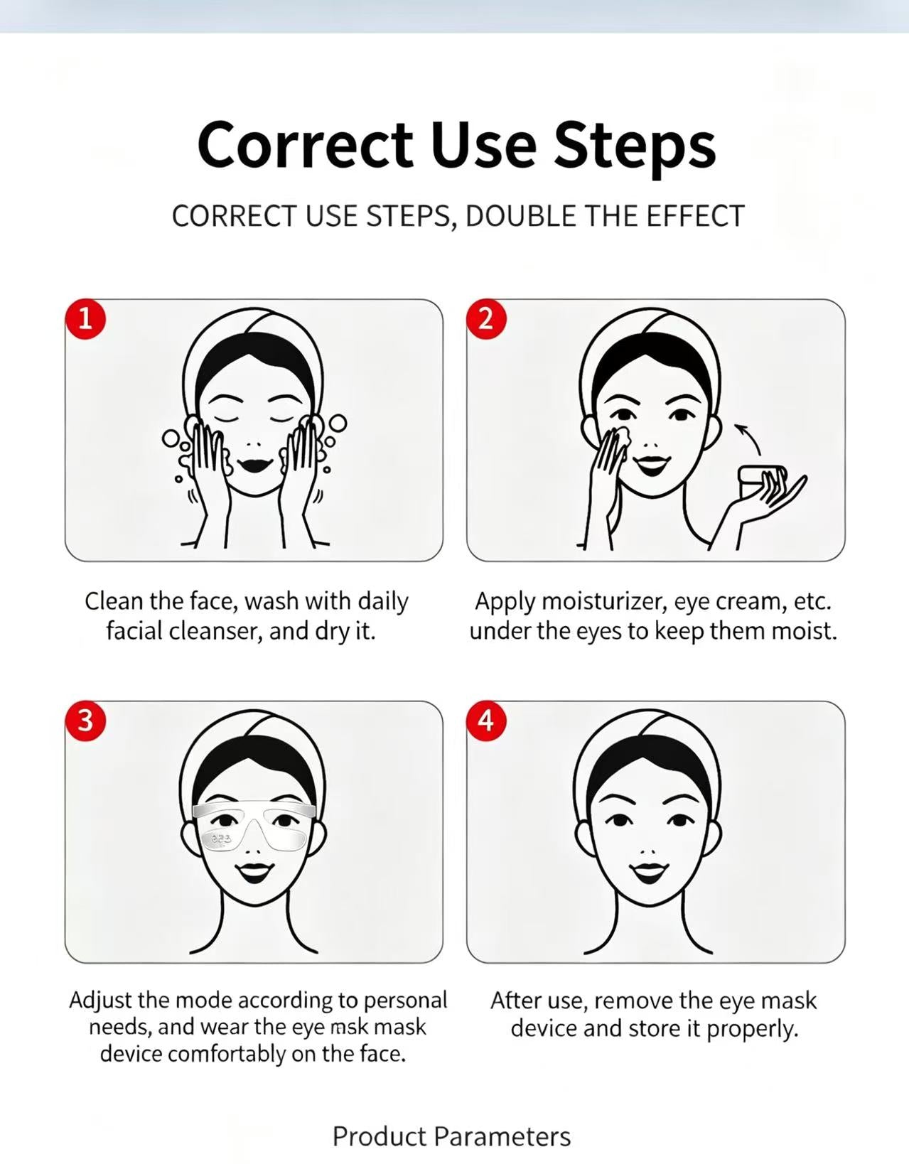 Portable Eye Massager | Red Light Therapy & Heat Compress | Dark Circles & Puffiness Relief