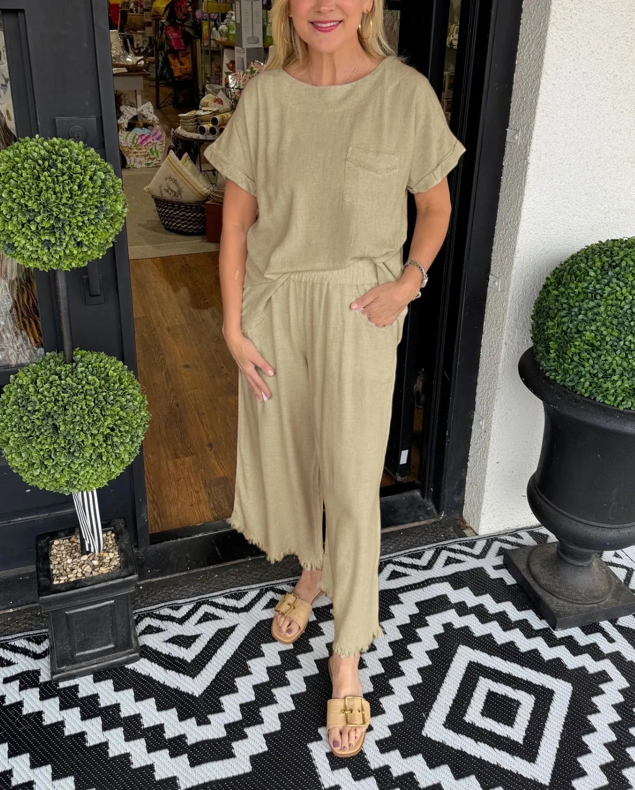 🎁New Arrivals🔥 Women's Linen Lounge Set ( Buy 2 Free Shipping )