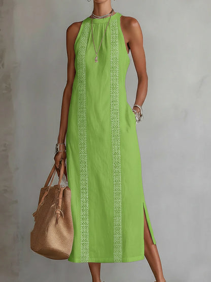 🎁New Arrivals🔥Sleeveless Midi Dress with Lace Details