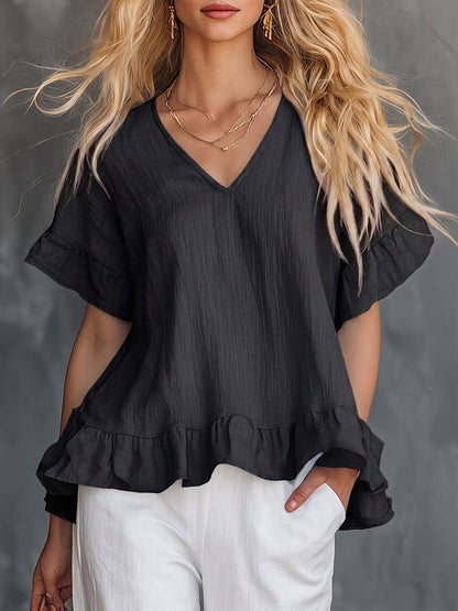 🎁New Arrivals🔥 Women's Cozy Ruffled Cotton Shirt Top