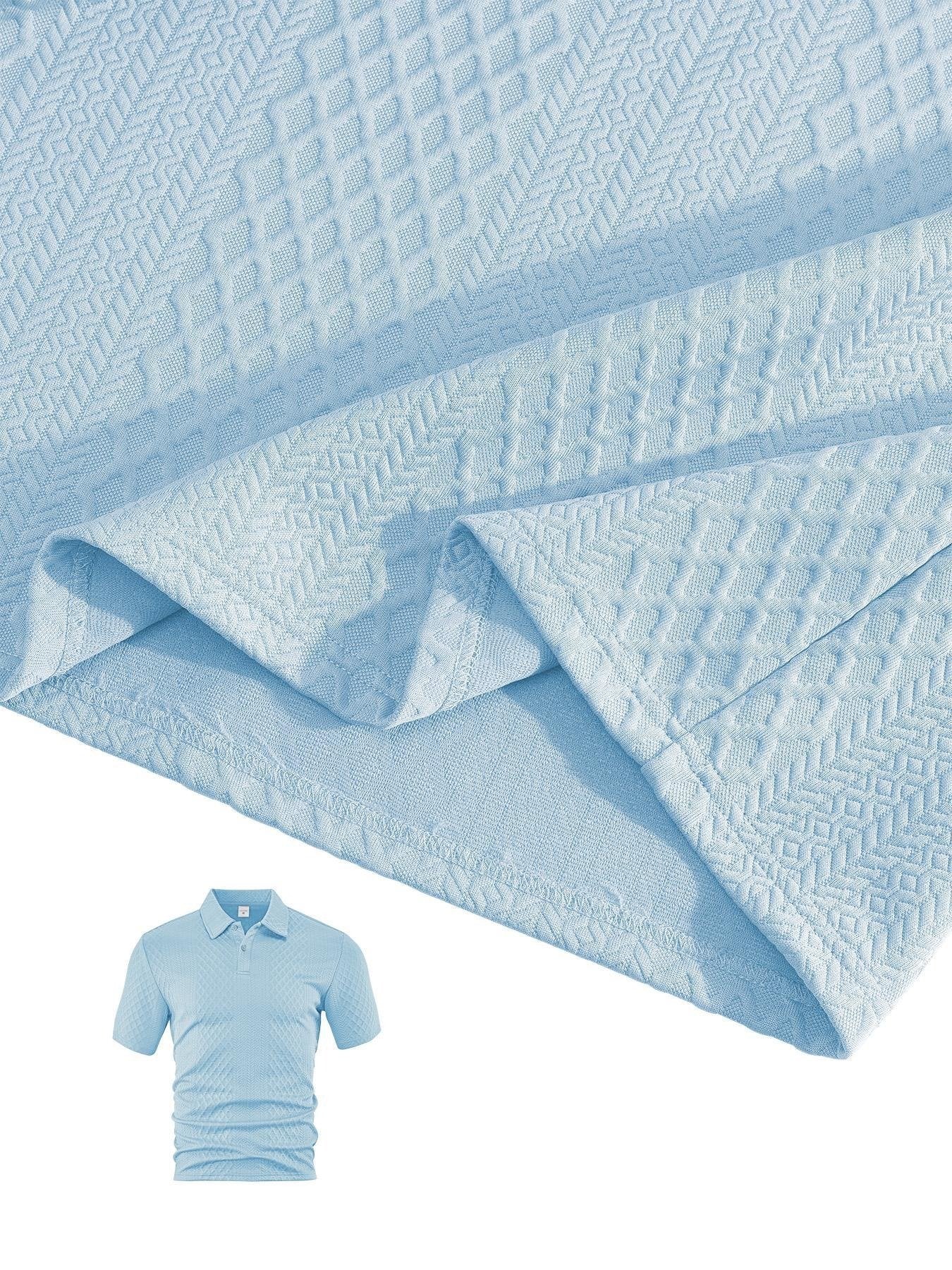🎁Men's Solid Polo Shirt & Drawstring Waist Shorts Set, Cozy Breathable Two-piece Outfits