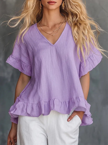 🎁New Arrivals🔥 Women's Cozy Ruffled Cotton Shirt Top
