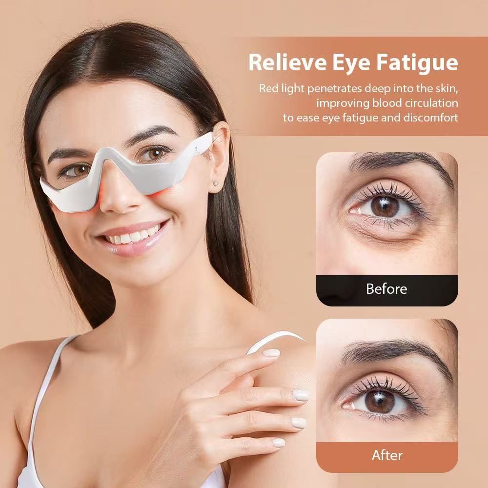 Portable Eye Massager | Red Light Therapy & Heat Compress | Dark Circles & Puffiness Relief