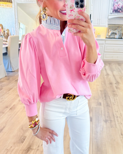 🎁New Arrivals🔥Women's  Leaf-edge patchwork top