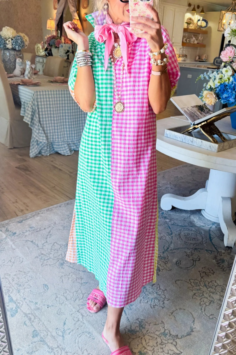 Multi Gingham Midi Dress | Buy 2 Save 15%