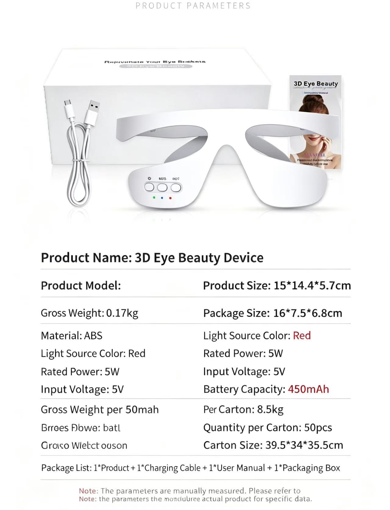Portable Eye Massager | Red Light Therapy & Heat Compress | Dark Circles & Puffiness Relief