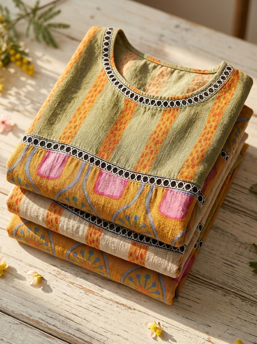 🎁New Arrivals🔥Women's Vintage Abstrct Casual Loose Blouse Shirt