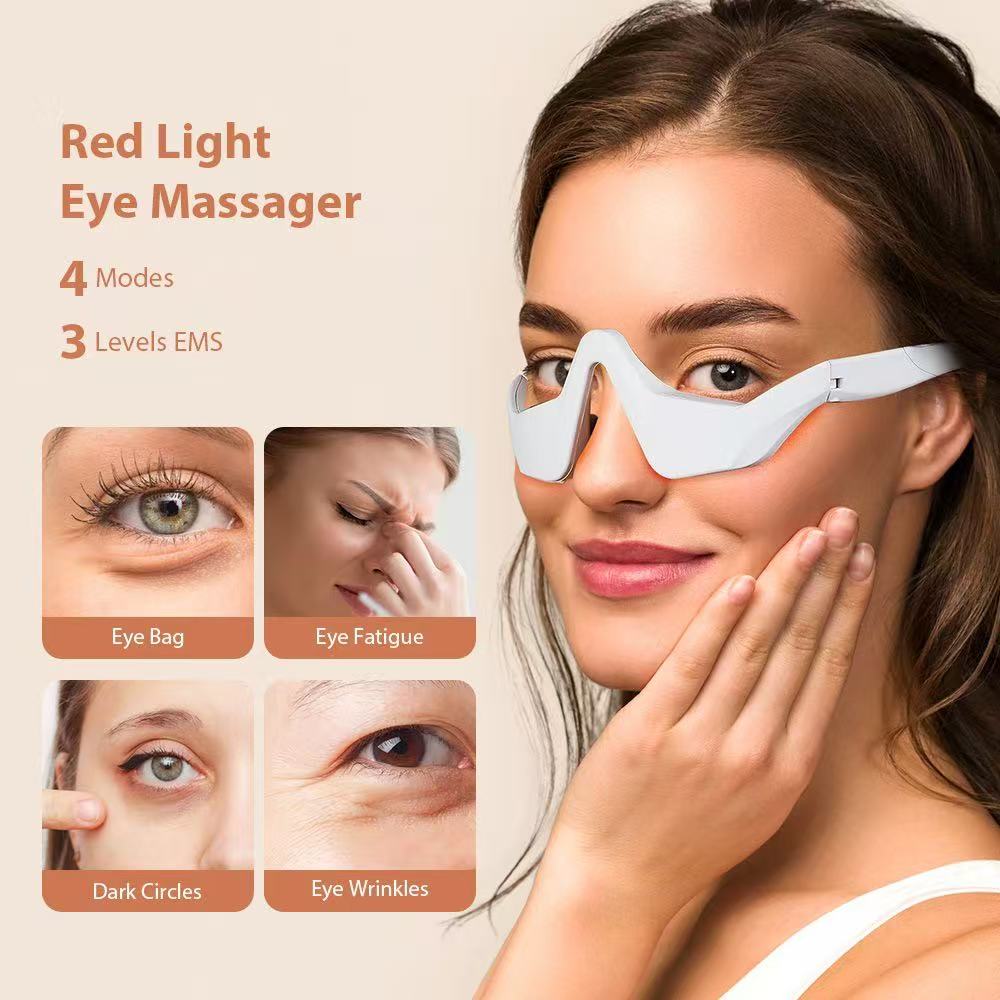 Portable Eye Massager | Red Light Therapy & Heat Compress | Dark Circles & Puffiness Relief