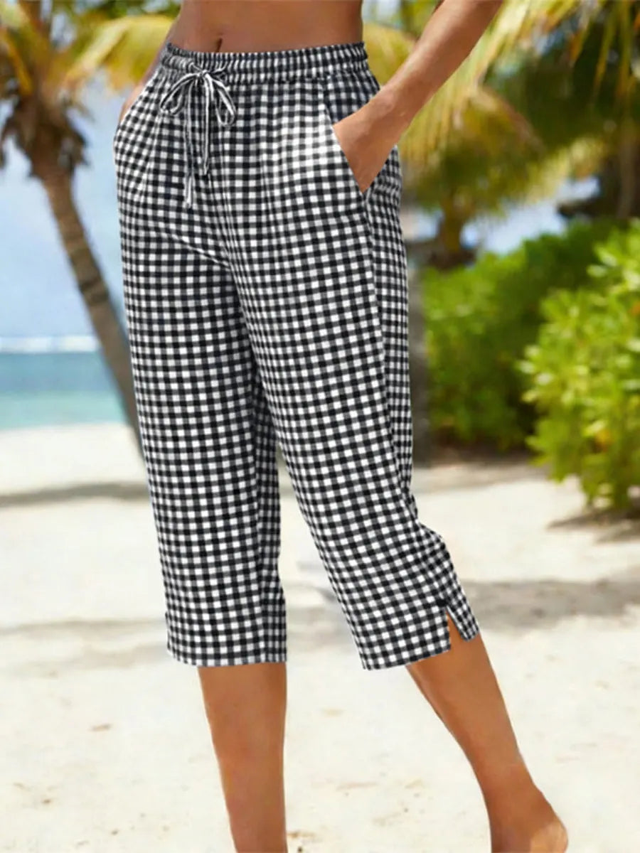🎁New Arrivals🔥Women'S Summer Plaid Capri Pants
