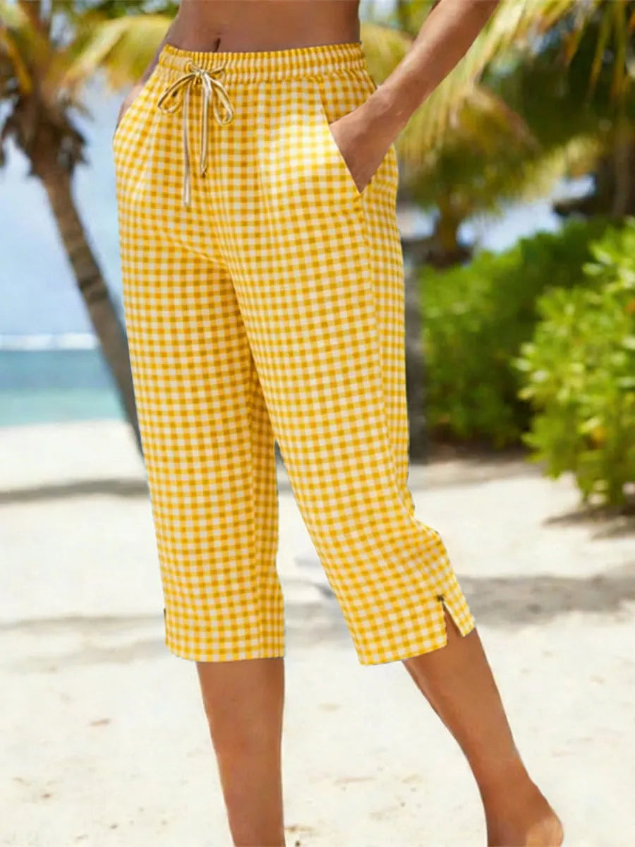 🎁New Arrivals🔥Women'S Summer Plaid Capri Pants