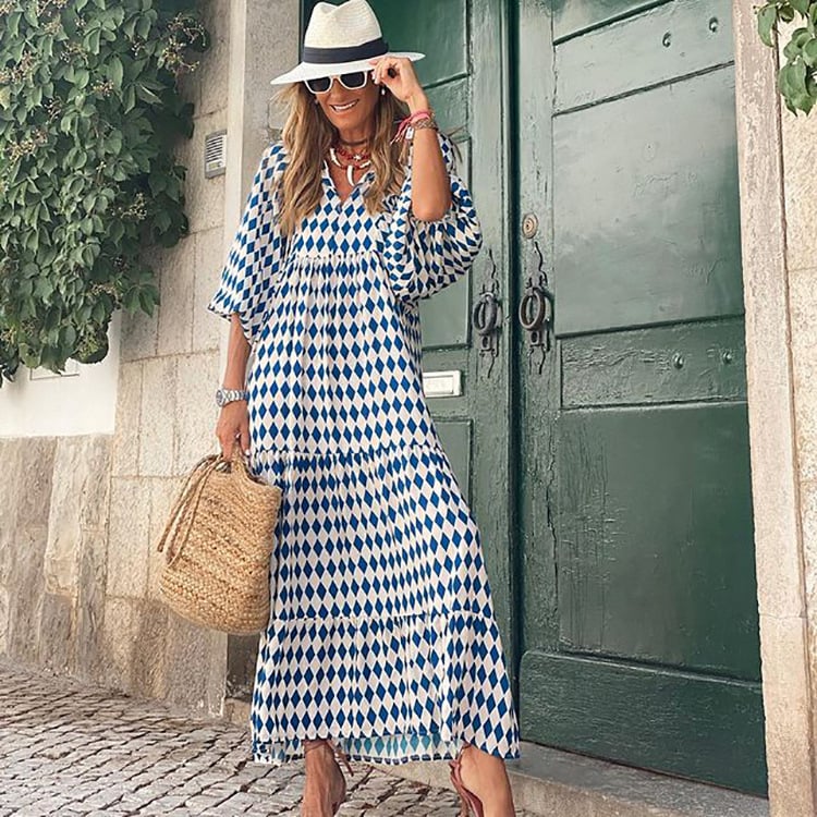 🎁New Arrivals🔥 Puffy Sleeve Floral Pattern Elegant Boho Dress