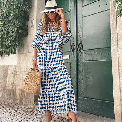 🎁New Arrivals🔥 Puffy Sleeve Floral Pattern Elegant Boho Dress