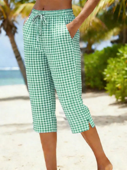🎁New Arrivals🔥Women'S Summer Plaid Capri Pants