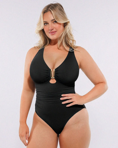 👙Smart Sculpt™ Ruched U-Wire Cut Out Shaping Swimsuit