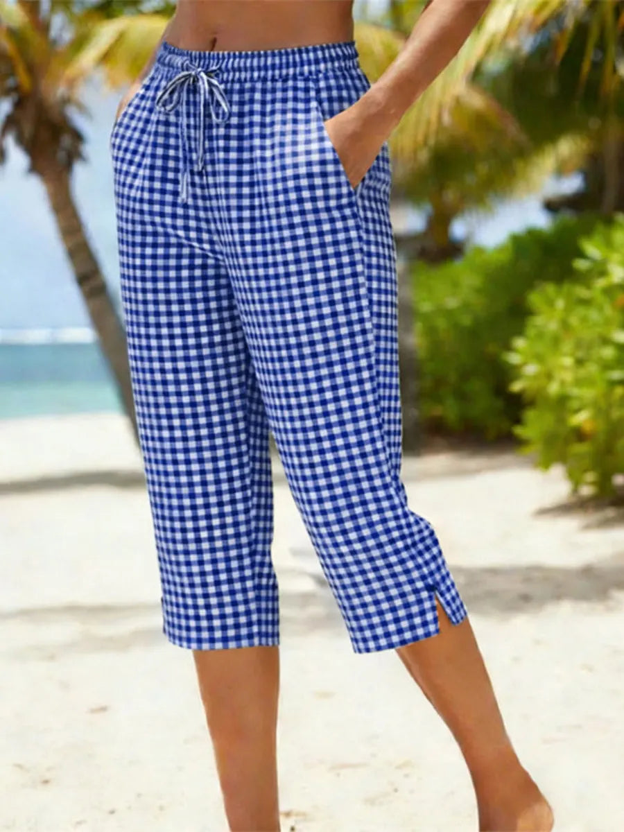 🎁New Arrivals🔥Women'S Summer Plaid Capri Pants