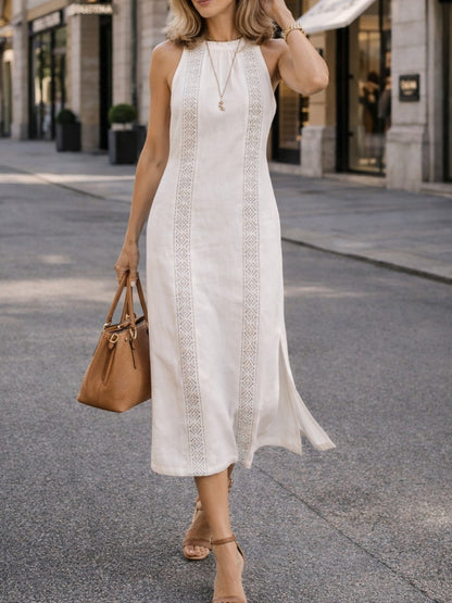 🎁New Arrivals🔥Sleeveless Midi Dress with Lace Details