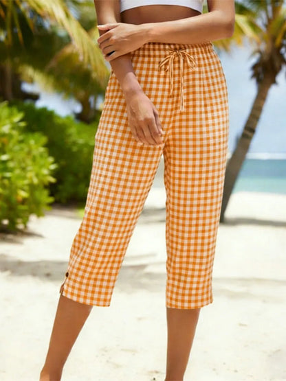 🎁New Arrivals🔥Women'S Summer Plaid Capri Pants