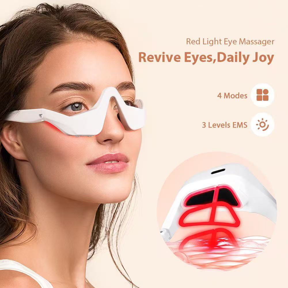 Portable Eye Massager | Red Light Therapy & Heat Compress | Dark Circles & Puffiness Relief