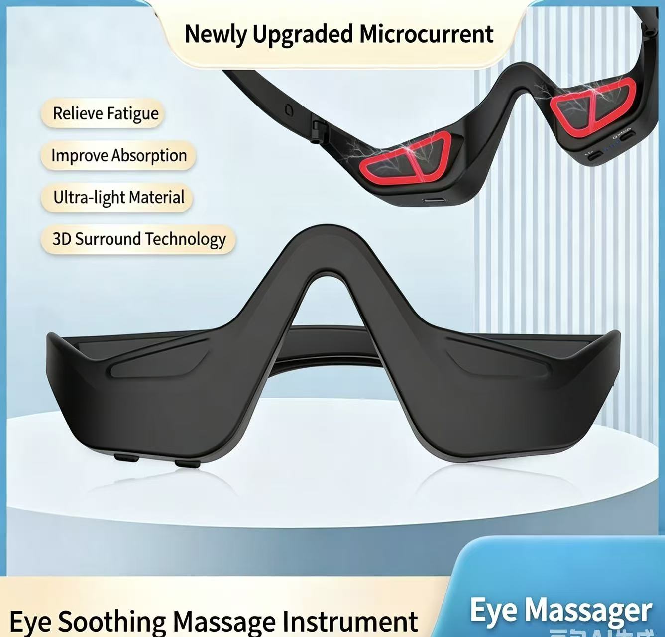 Portable Eye Massager | Red Light Therapy & Heat Compress | Dark Circles & Puffiness Relief