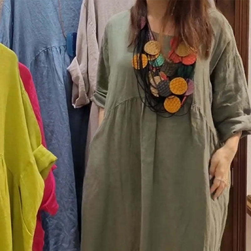 Women's Casual Loose Dress with Pockets — Soft, Breathable & Effortlessly Stylish