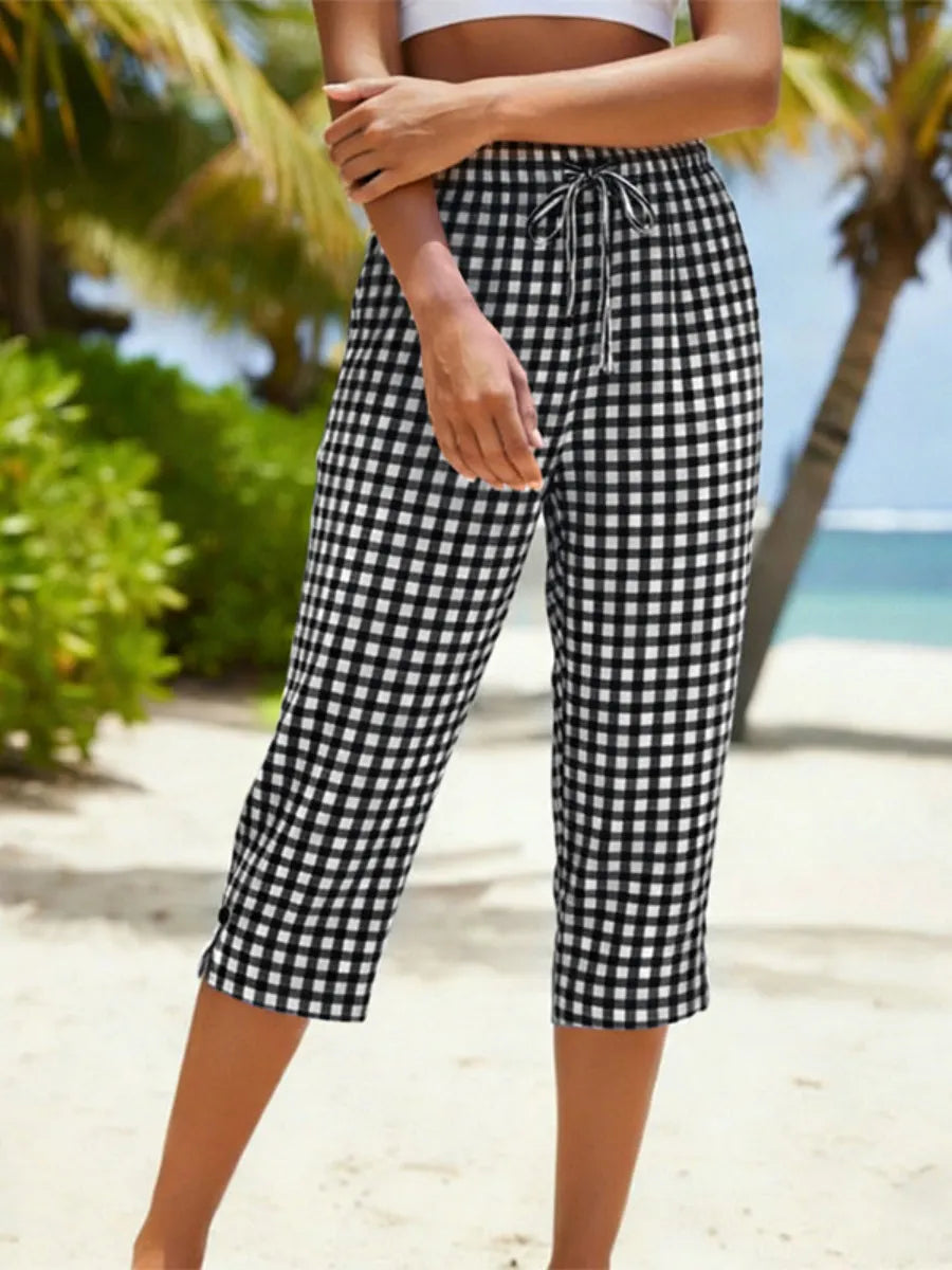 🎁New Arrivals🔥Women'S Summer Plaid Capri Pants