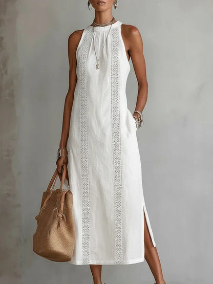 🎁New Arrivals🔥Sleeveless Midi Dress with Lace Details