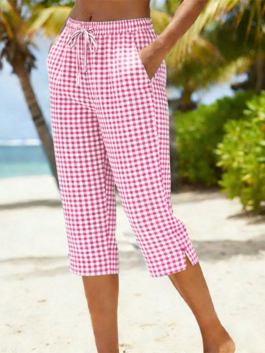 🎁New Arrivals🔥Women'S Summer Plaid Capri Pants