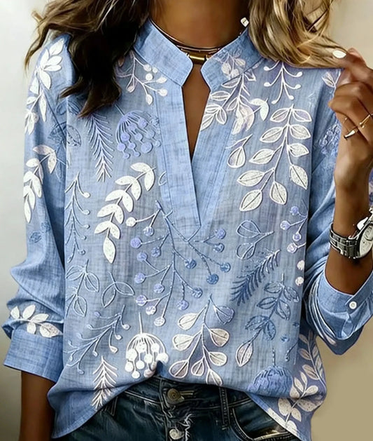 🎁New Arrivals🔥Minimalist V-Neck Cotton Shirt Top for Women | Soft Breathable Everyday Shirt