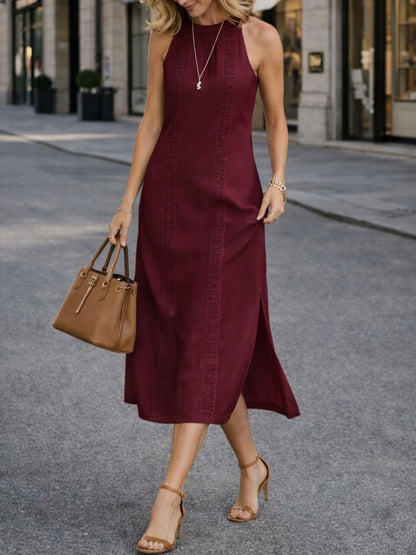 🎁New Arrivals🔥Sleeveless Midi Dress with Lace Details