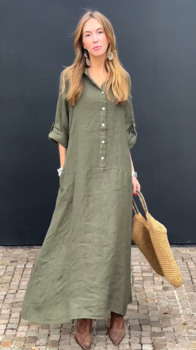 🎁New Arrivals🔥Summer Cotton and Linen blend Maxi Dress