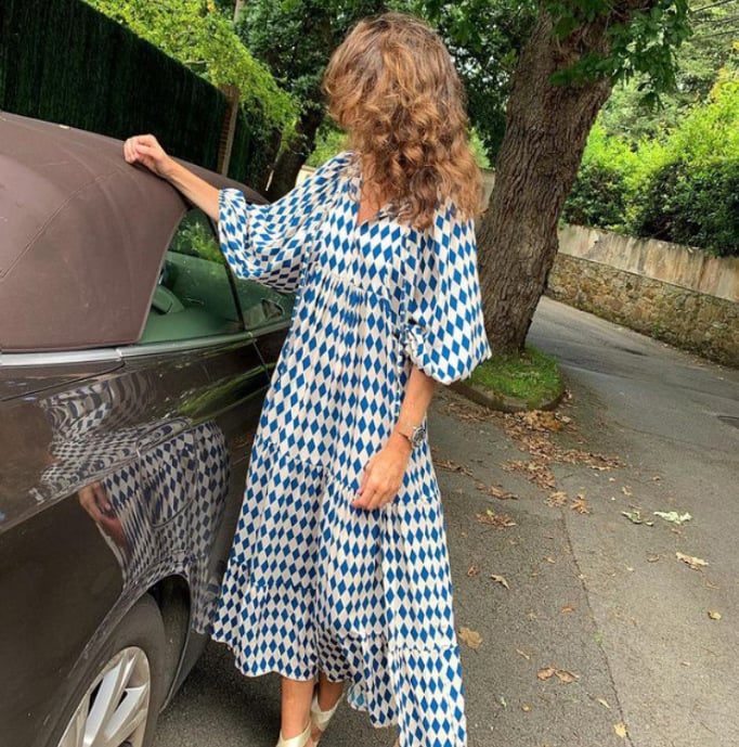 🎁New Arrivals🔥 Puffy Sleeve Floral Pattern Elegant Boho Dress
