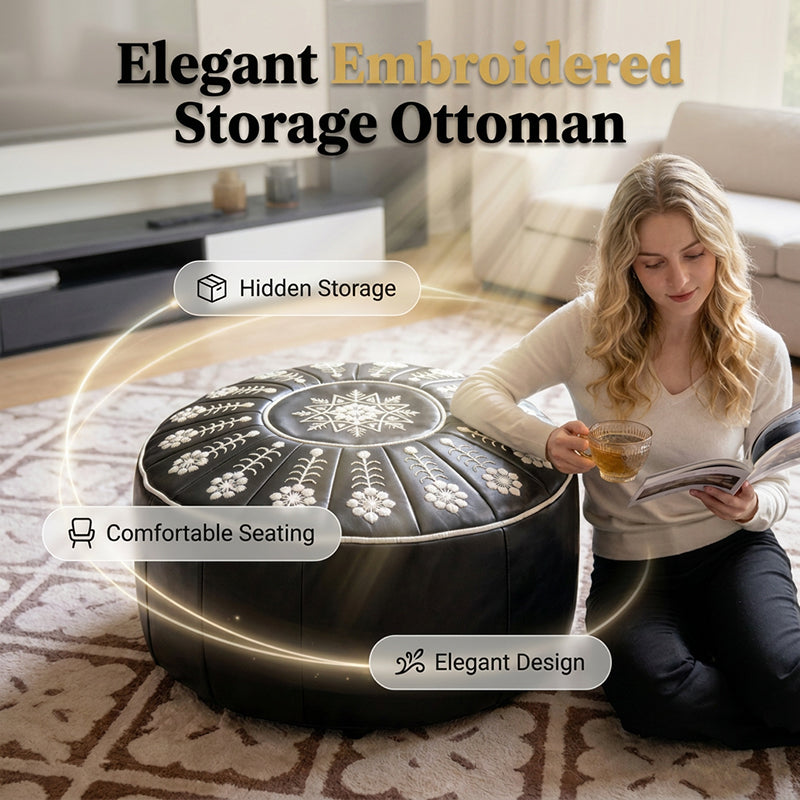 🥳2026 HOT SALE🥳💞50K+ SOLD! High-end luxury-quality leather Versatile Round Storage Seat