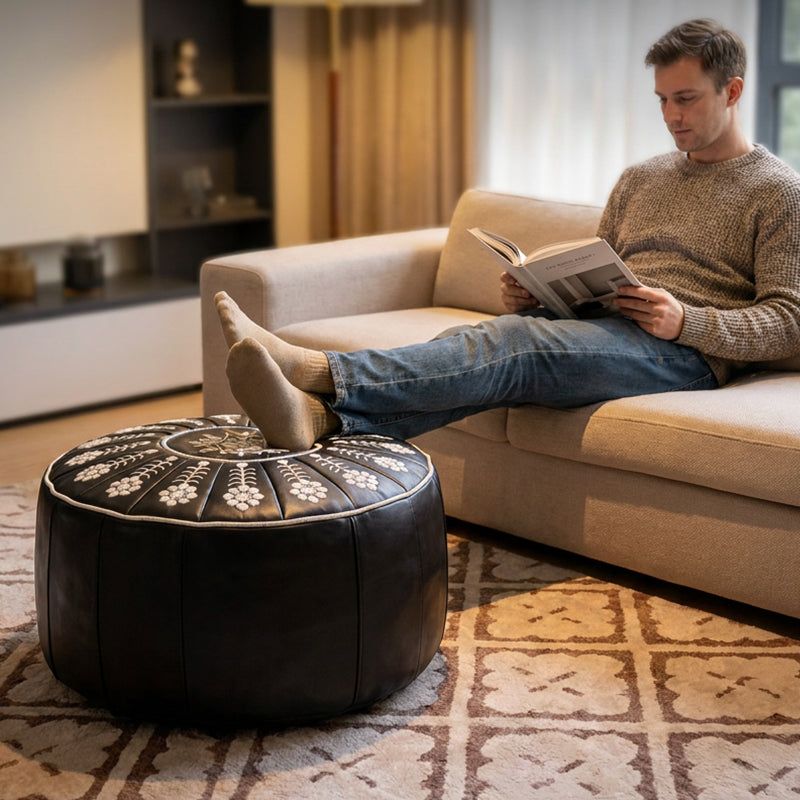 🥳2026 HOT SALE🥳💞50K+ SOLD! High-end luxury-quality leather Versatile Round Storage Seat