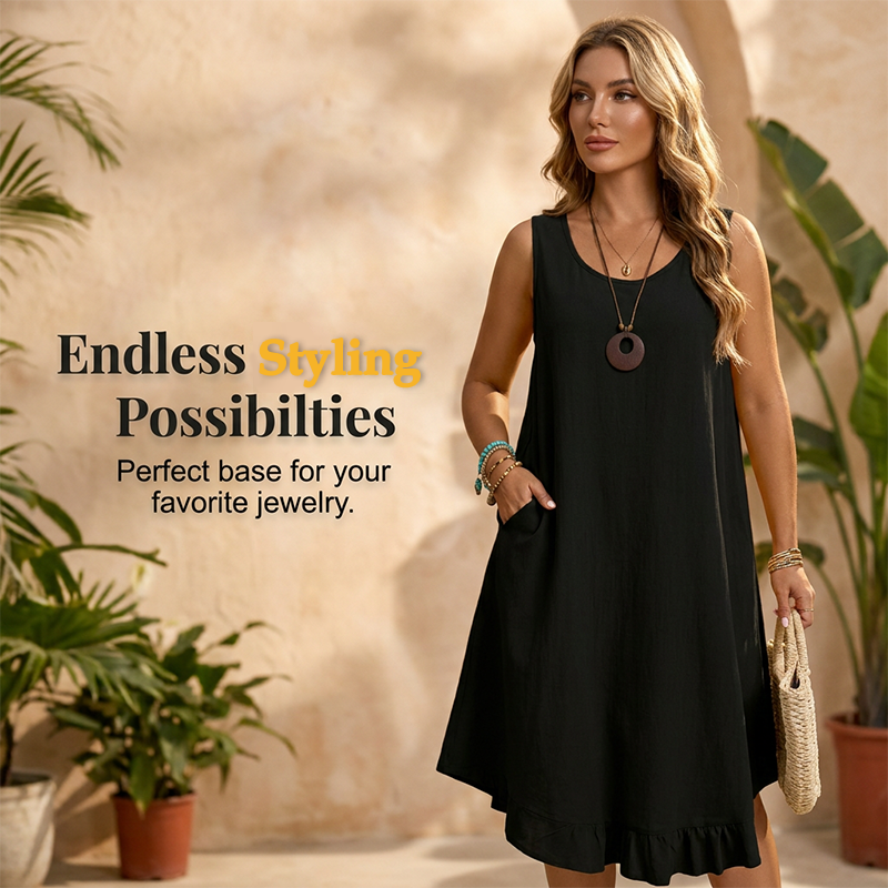 ⏳Time-Limited Special⏰Women Casual Sleeveless Ruffle Dress